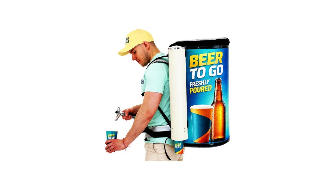 Professional beer backpack system for flexible draft beer dispensing directly to customers at events and festivals.