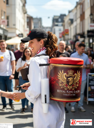Mobile beer dispensing system serving visitors at Newcastle quayside festival