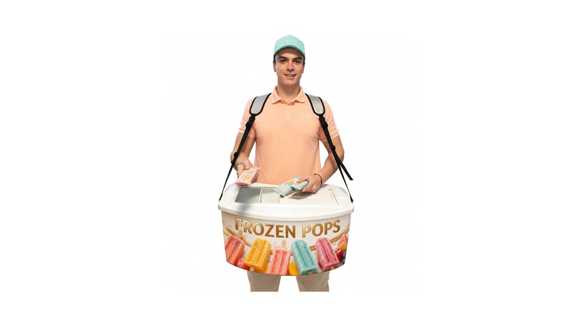 Multiple promoters with mobile beer backpack systems providing fast beer service at a large outdoor event.